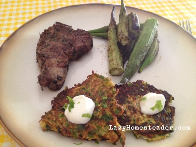 Lamb, fritters, okra